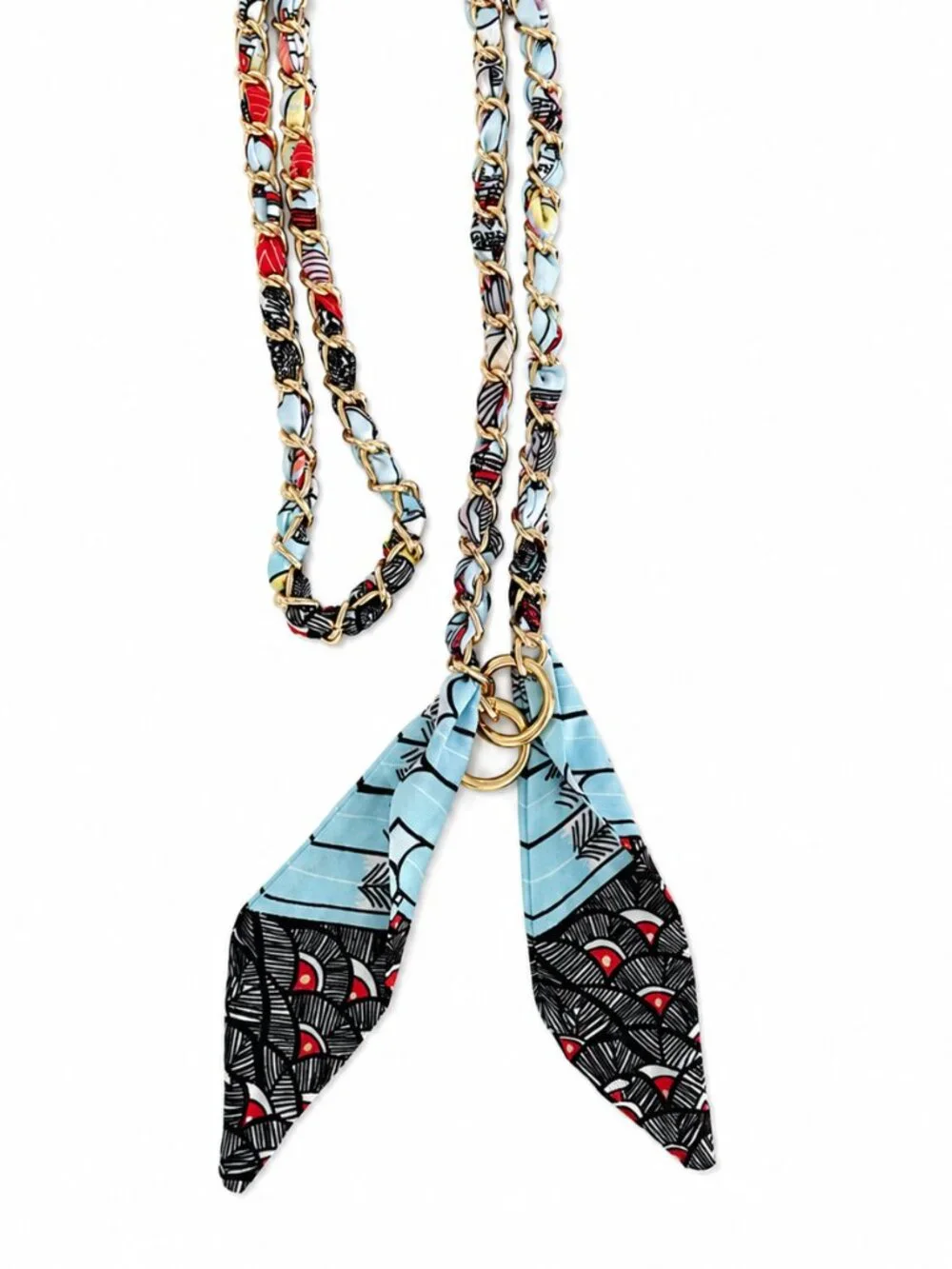 Ribbon Chain Phone Crossbody Lanyard with clear Tether Patch